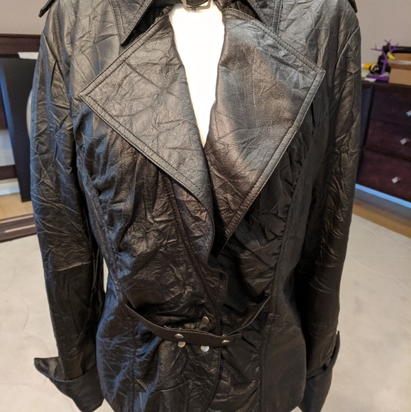 NWT Black Faux Leather Jacket - Picture 3 of 6